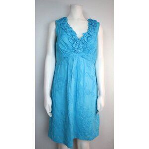 WOMEN'S TURQUOISE BLUE TEXTURED SHEATH DRESS - TIANA B - SIZE 10
